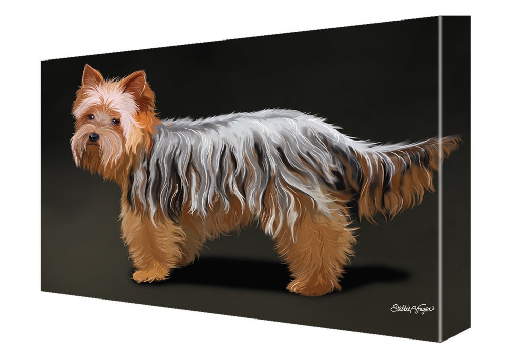 Yorkshire Terrier Dog Painting Printed on Canvas Wall Art Signed