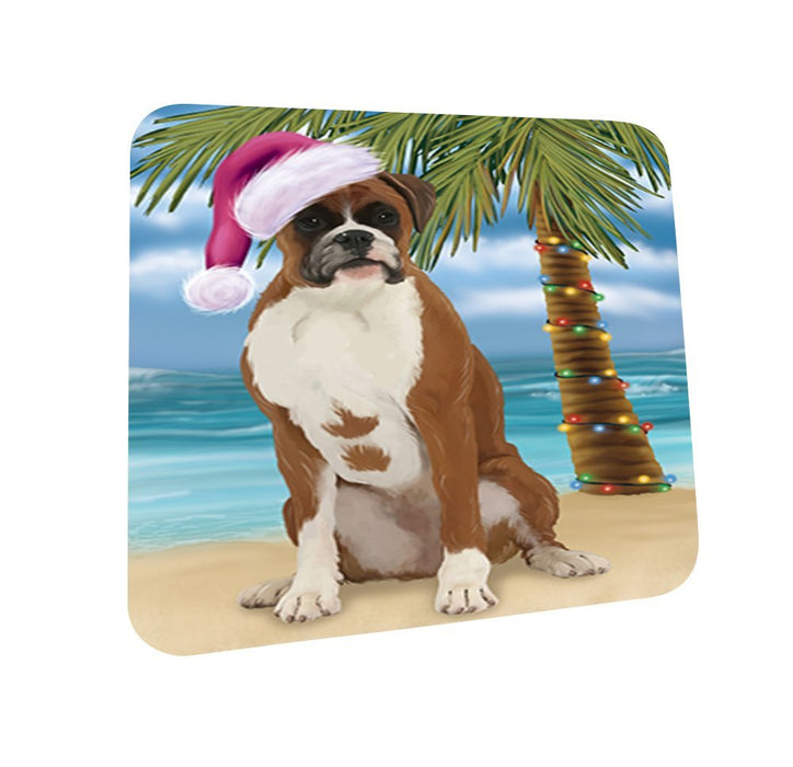 Summertime Boxer Dog on Beach Christmas Coasters CST454 (Set of 4)