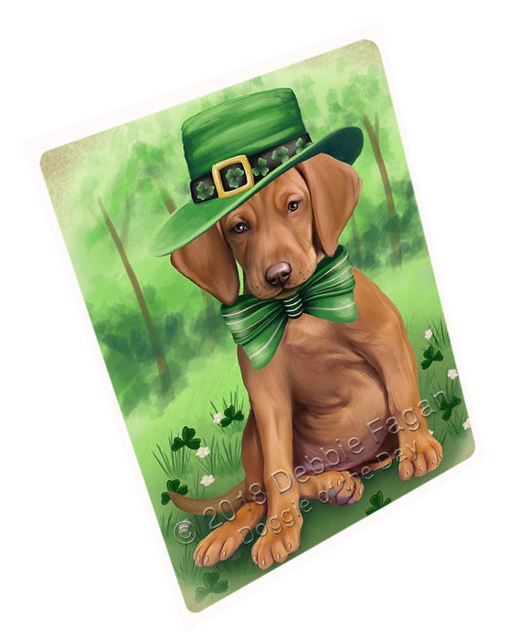 St. Patricks Day Irish Portrait Vizsla Dog Tempered Cutting Board C51768