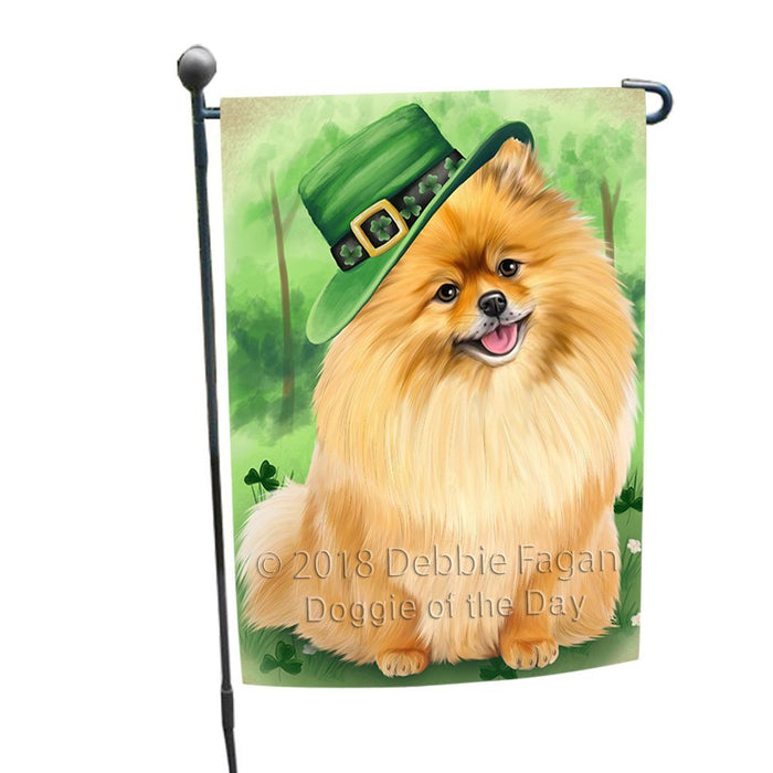 St. Patricks Day Irish Portrait Pomeranian Dog Garden Flag GFLG49132
