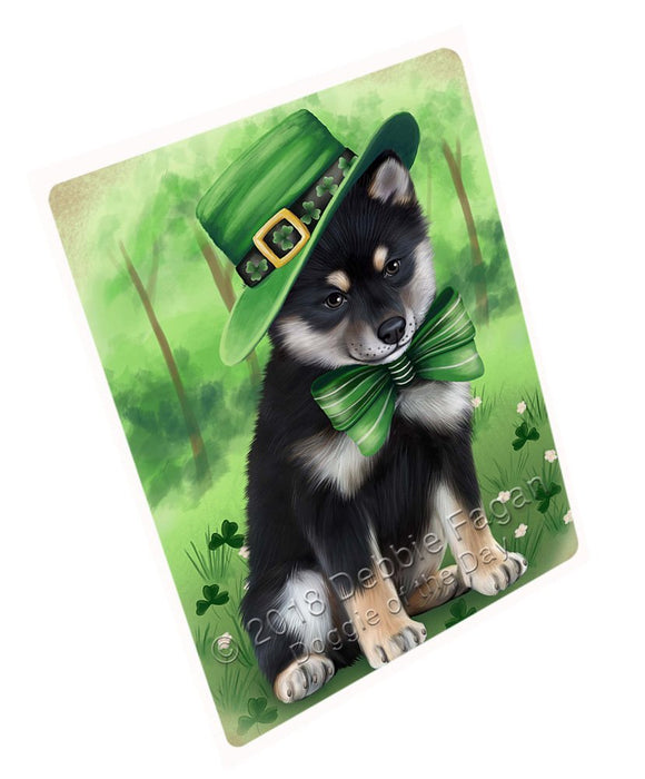St. Patricks Day Irish Portrait Shiba Inu Dog Tempered Cutting Board C51699