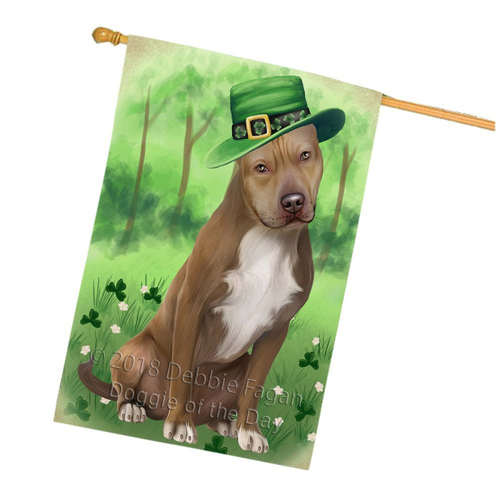St. Patricks Day Irish Portrait Pit Bull Dog House Flag FLG49182