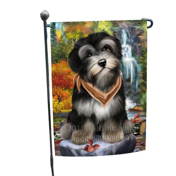 Scenic Waterfall Havanese Dog Garden Flag GFLG49270