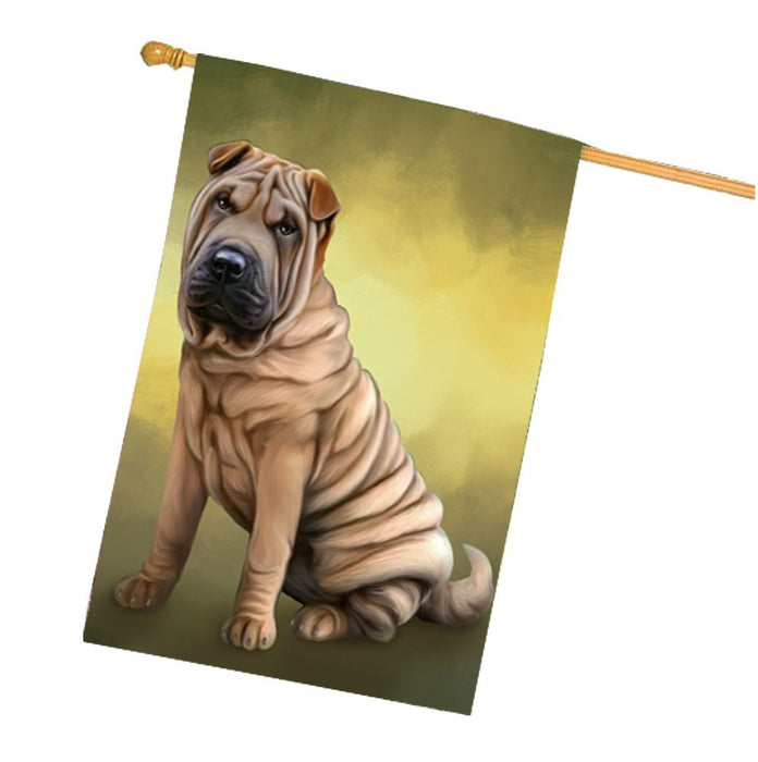 Shar Pei Dog House Flag FLGA48106