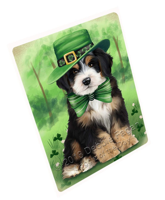 St. Patricks Day Irish Portrait Bernedoodle Dog Large Refrigerator / Dishwasher Magnet RMAG54912