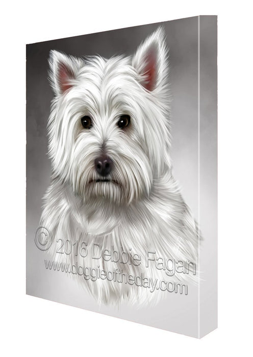 West Highland Terrier Dog Art Portrait Print Canvas