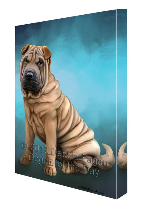 Shar Pei Dog Canvas Wall Art D108