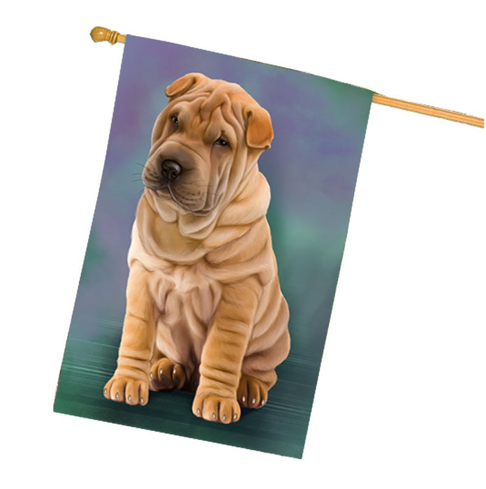 Shar Pei Dog House Flag