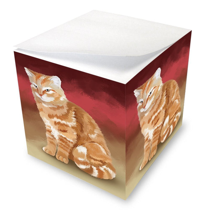 Tabby Cat Note Cube