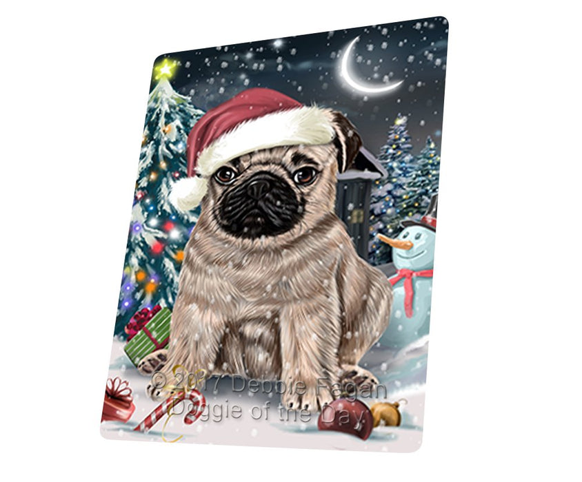 Have A Holly Jolly Christmas Pug Dog In Holiday Background Magnet Mini (3.5" x 2") D087