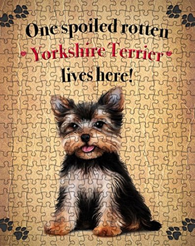 Yorkshire Terrier Spoiled Rotten Dog Puzzle with Photo Tin