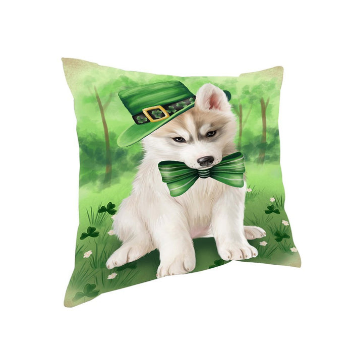 St. Patricks Day Irish Portrait Siberian Husky Dog Pillow PIL52996