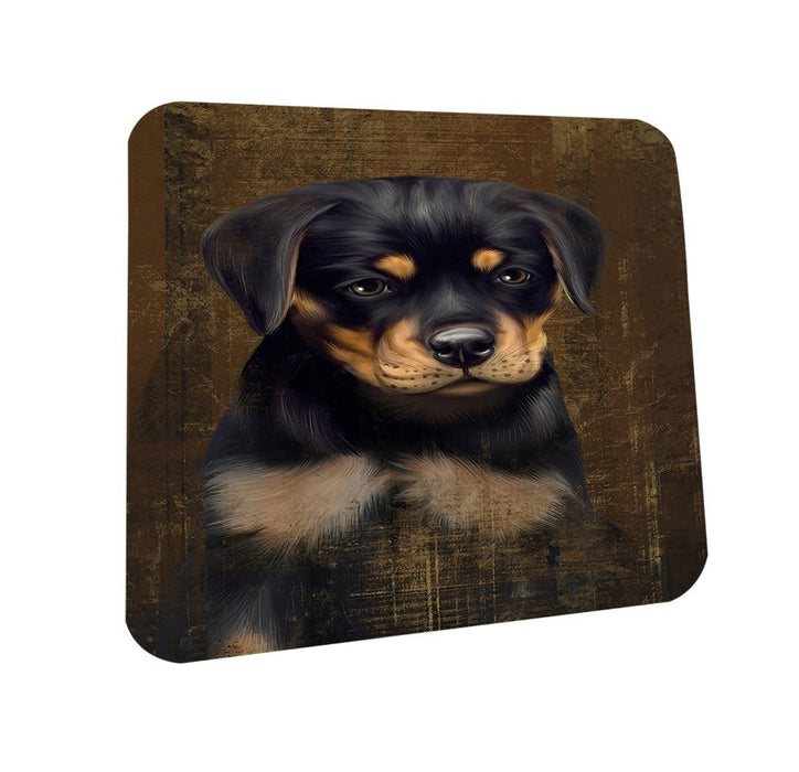 Rustic Rottweiler Dog Coasters Set of 4 CST48221
