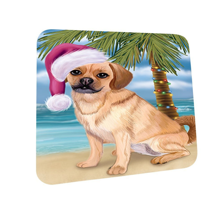 Summertime Puggle Dog on Beach Christmas Coasters CST599 (Set of 4)