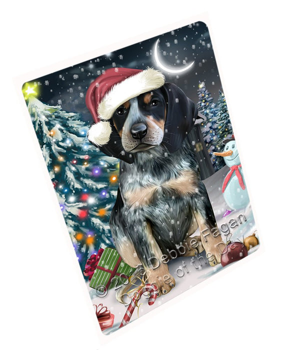 Have A Holly Jolly Christmas Bluetick Coonhound Dog In Holiday Background Magnet Mini (3.5" x 2") D014