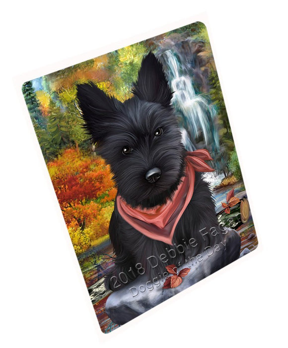 Scenic Waterfall Scottish Terrier Dog Large Refrigerator / Dishwasher Magnet RMAG56748