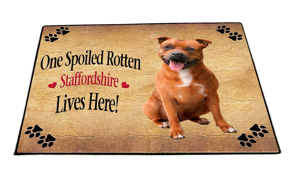 Spoiled Rotten Staffordshire Dog Indoor/Outdoor Floormat