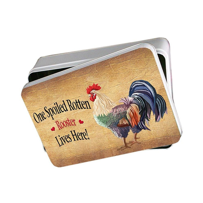 Spoiled Rotten Rooster Photo Storage Tin