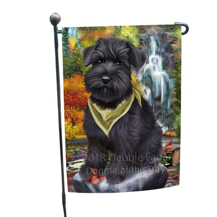 Scenic Waterfall Schnauzer Dog Garden Flag GFLG49326