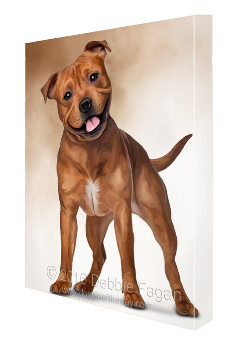 Staffordshire Bull Terrier Dog Art Portrait Print Canvas