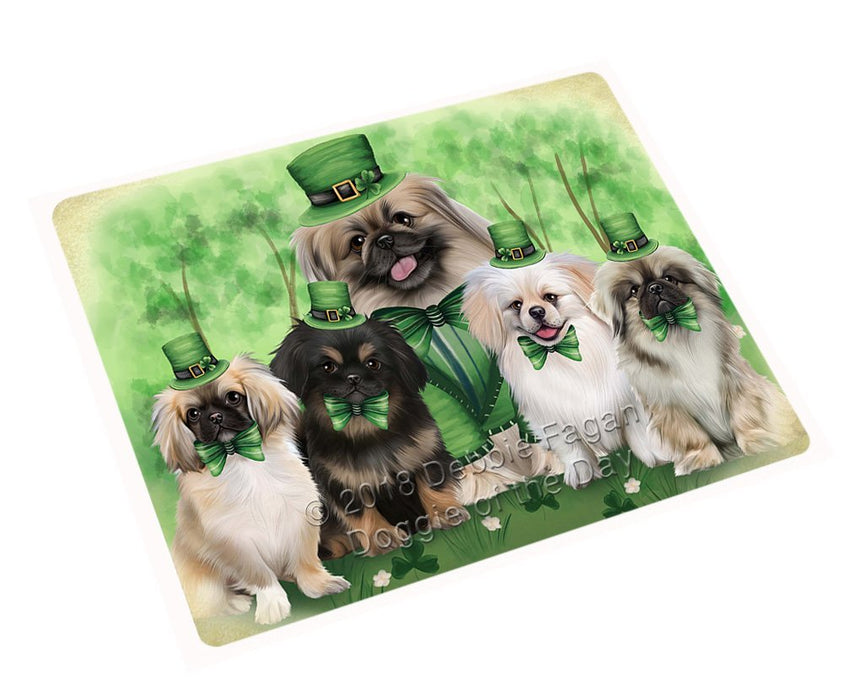 St. Patricks Day Irish Portrait Pekingeses Dog Large Refrigerator / Dishwasher Magnet RMAG54996