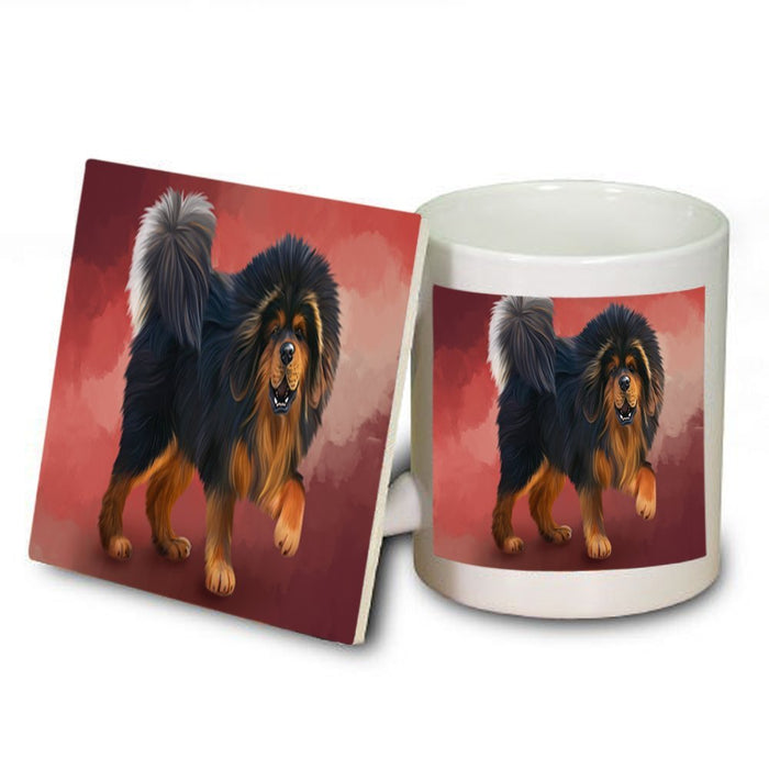 Tibetan Mastiff Dog Mug and Coaster Set