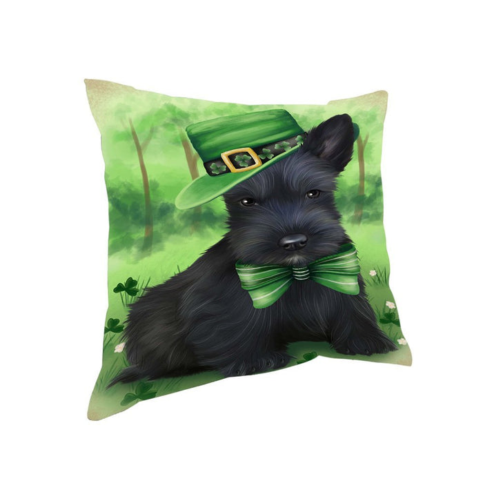 St. Patricks Day Irish Portrait Scottish Terrier Dog Pillow PIL52904