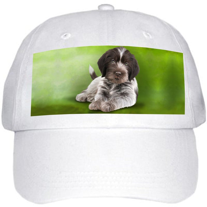 Wirehaired Pointing Griffon Dog Ball Hat Cap Off White