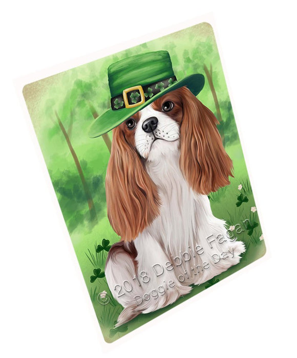 St. Patricks Day Irish Portrait Cavalier King Charles Spaniel Dog Tempered Cutting Board C50157