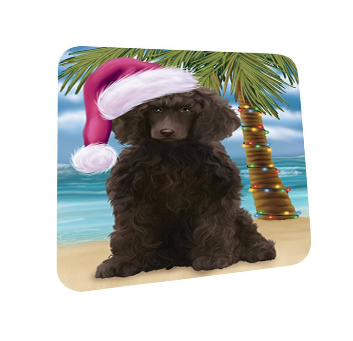 Summertime Poodle Dog on Beach Christmas Coasters CST594 (Set of 4)