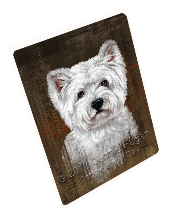 Rustic West Highland White Terrier Dog Tempered Cutting Board C48834