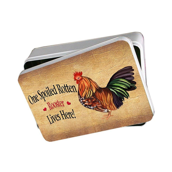 Spoiled Rotten Rooster Photo Storage Tin