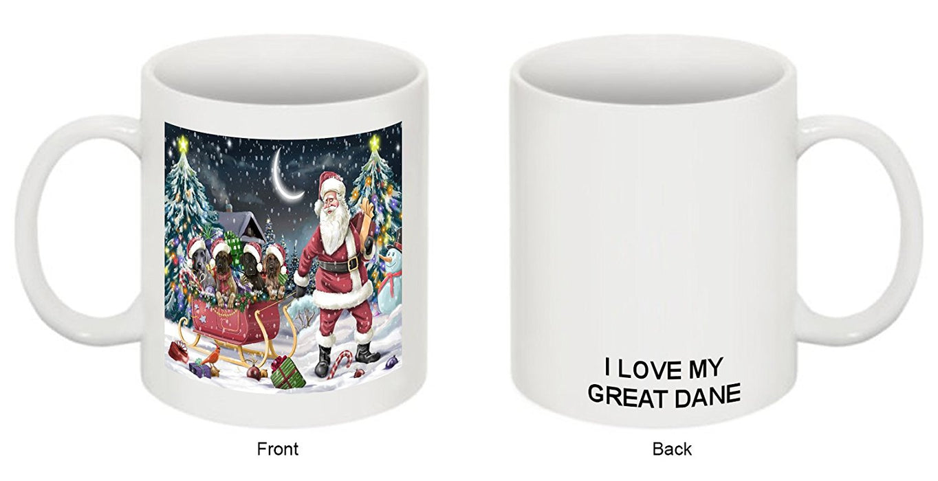 Santa Sled Dogs Great Dane Christmas Mug CMG0518