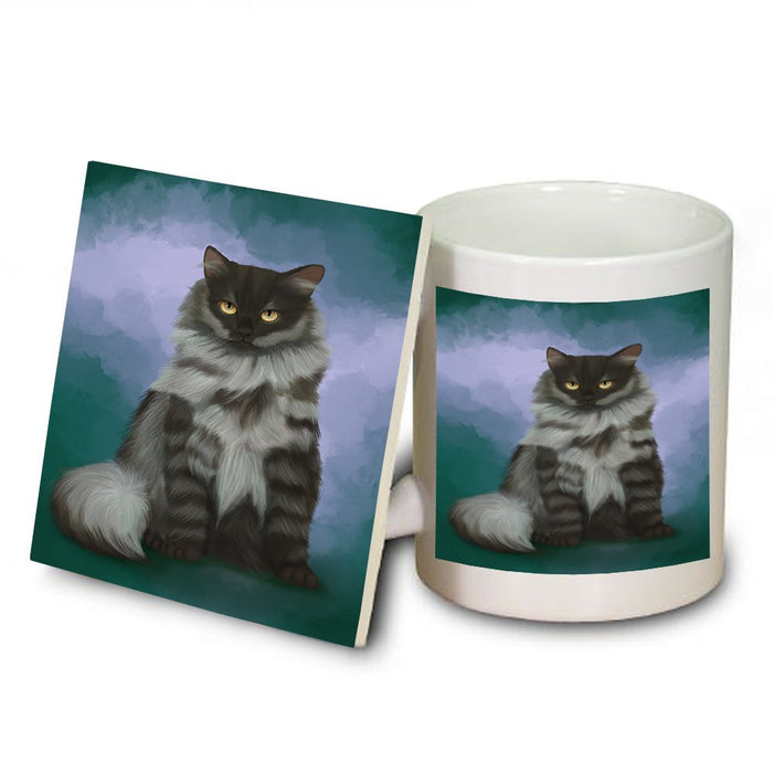 Siberian Cat Mug and Coaster Set