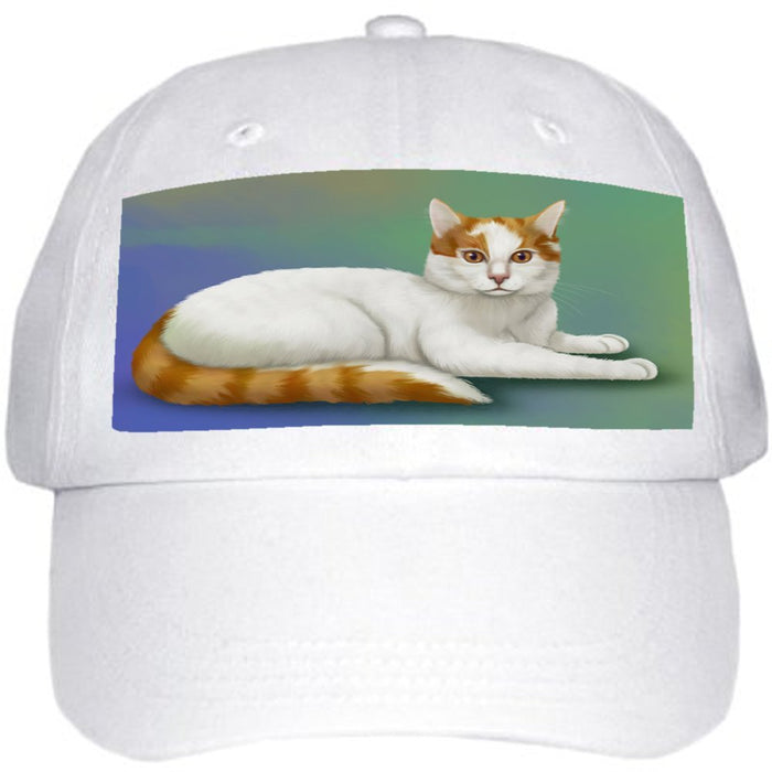 Turkish Van Cat Ball Hat Cap Off White