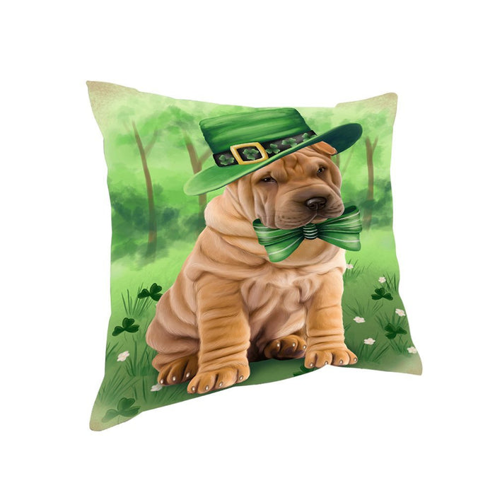 St. Patricks Day Irish Portrait Shar Pei Dog Pillow PIL52916