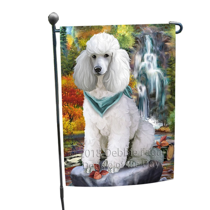 Scenic Waterfall Poodle Dog Garden Flag GFLG49310