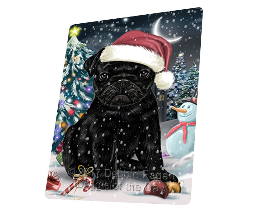 Have A Holly Jolly Christmas Pug Dog In Holiday Background Magnet Mini (3.5" x 2") D086
