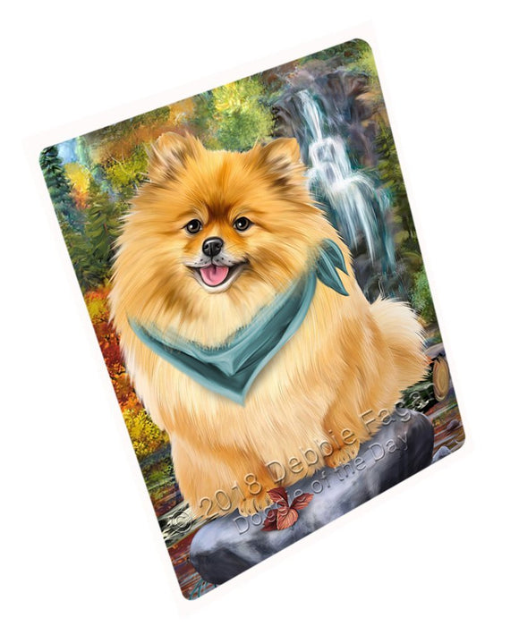 Scenic Waterfall Pomeranian Dog Magnet Mini (3.5" x 2") MAG52293