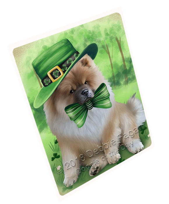 St. Patricks Day Irish Portrait Chow Chow Dog Tempered Cutting Board C50214