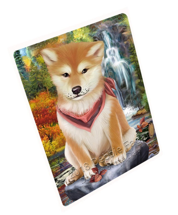 Scenic Waterfall Shiba Inu Dog Magnet Mini (3.5" x 2") MAG52392