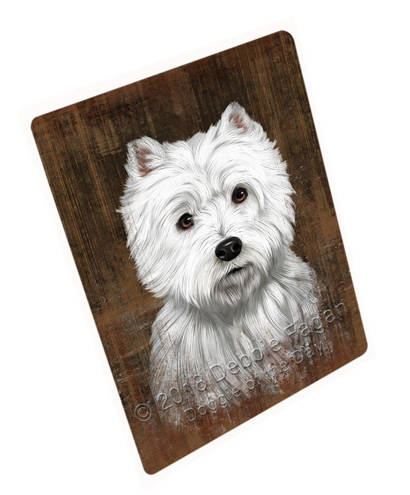Rustic West Highland White Terrier Dog Tempered Cutting Board C48819
