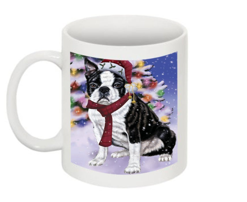 Winter Wonderland Boston Terrier Dog Christmas Mug CMG0582