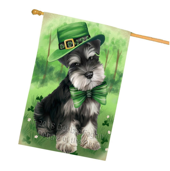 St. Patricks Day Irish Portrait Schnauzer Dog House Flag FLG49222