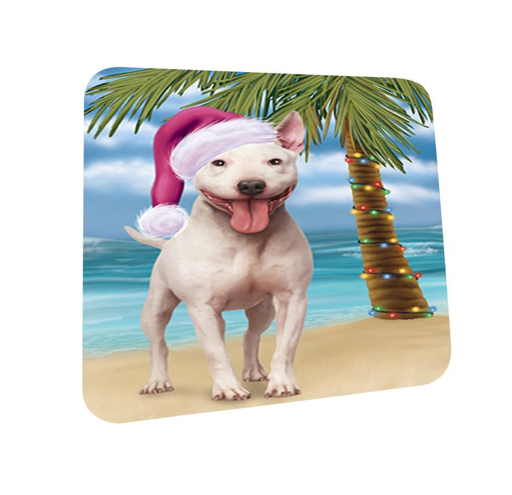 Summertime Bull Terrier Dog on Beach Christmas Coasters CST469 (Set of 4)