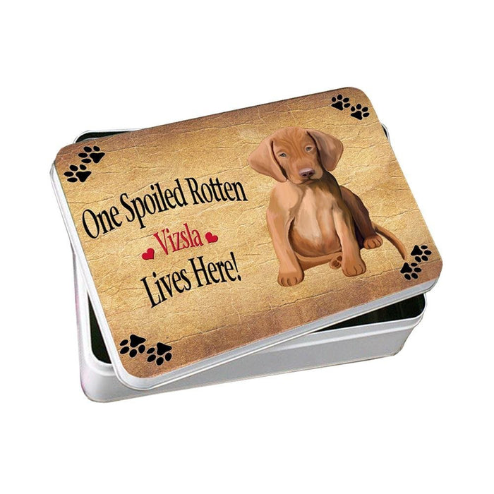 Vizsla Puppy Spoiled Rotten Dog Photo Storage Tin