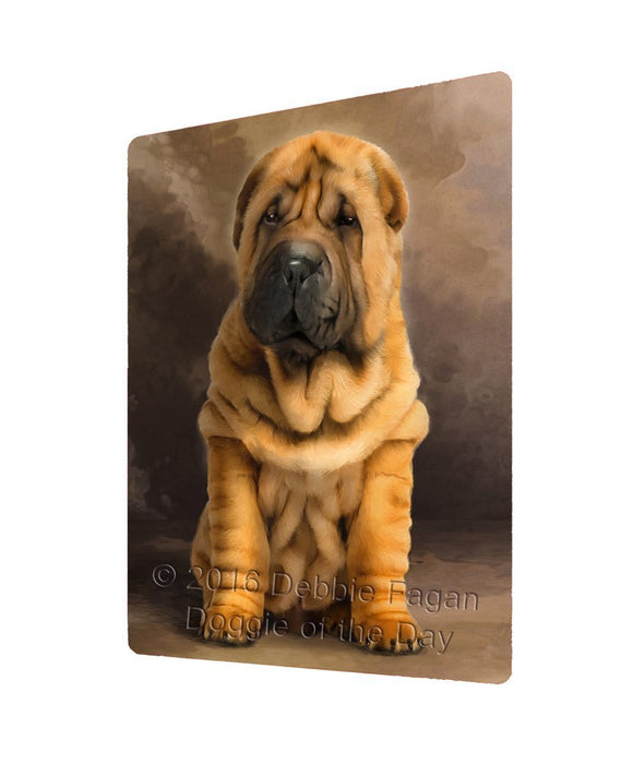 Shar Pei Puppy Dog Tempered Cutting Board