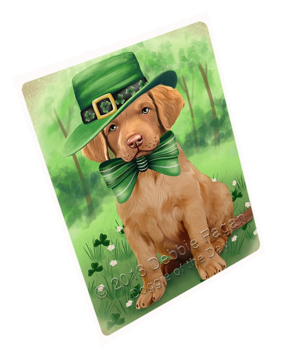 St. Patricks Day Irish Portrait Chesapeake Bay Retriever Dog Tempered Cutting Board C50187