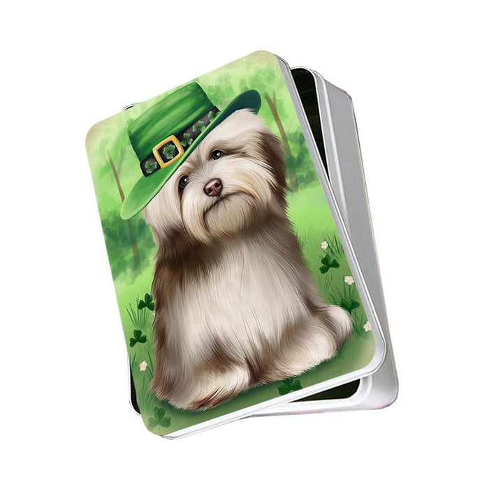 St. Patricks Day Irish Portrait Havanese Dog Photo Storage Tin PITN48815