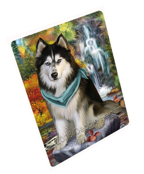 Scenic Waterfall Siberian Husky Dog Magnet Mini (3.5" x 2") MAG52437